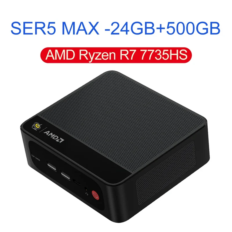 Beelink Mini PC SER5 Max AMD R7 6800U 7735HS R5 5500U R3 3200U 16G 500G NVME Windows Type-C Triple Screen Gamer Mini Computer