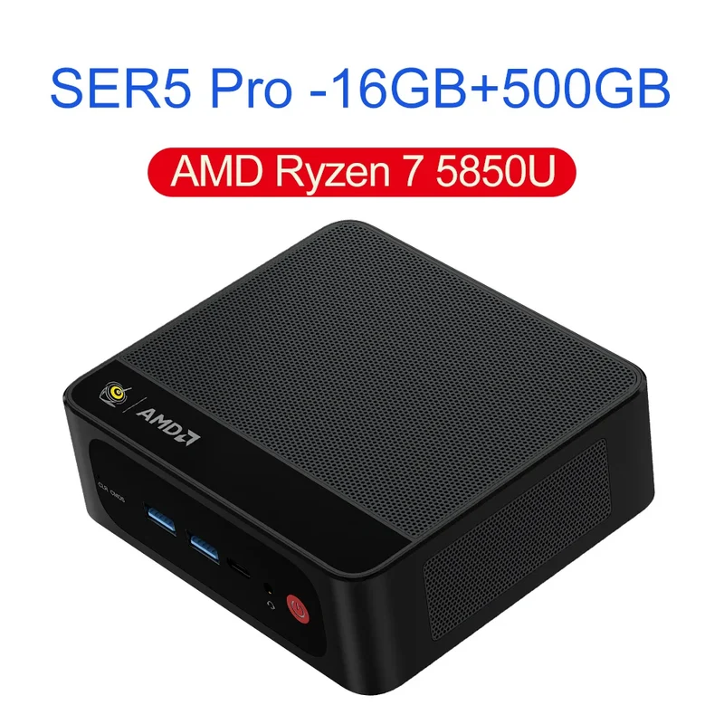 Beelink Mini PC SER5 Max AMD R7 6800U 7735HS R5 5500U R3 3200U 16G 500G NVME Windows Type-C Triple Screen Gamer Mini Computer