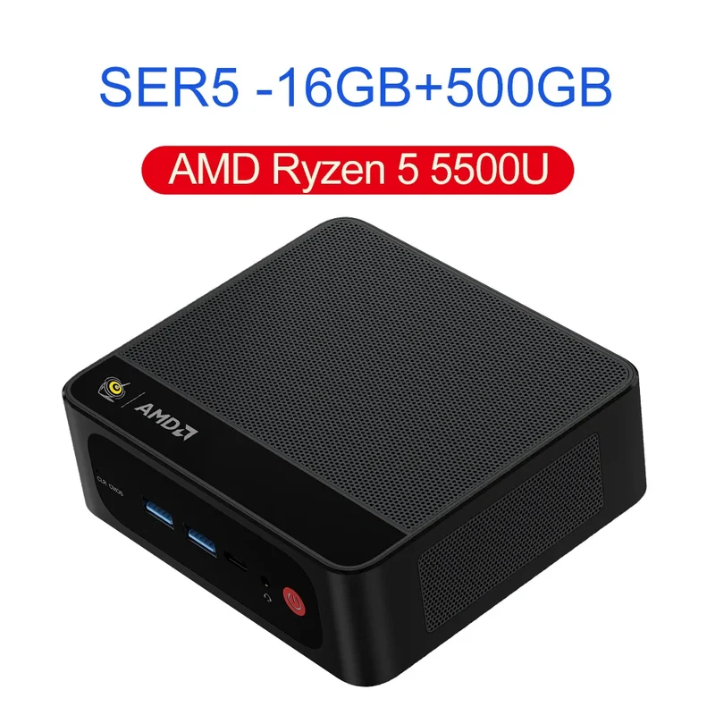 Beelink Mini PC SER5 Max AMD R7 6800U 7735HS R5 5500U R3 3200U 16G 500G NVME Windows Type-C Triple Screen Gamer Mini Computer