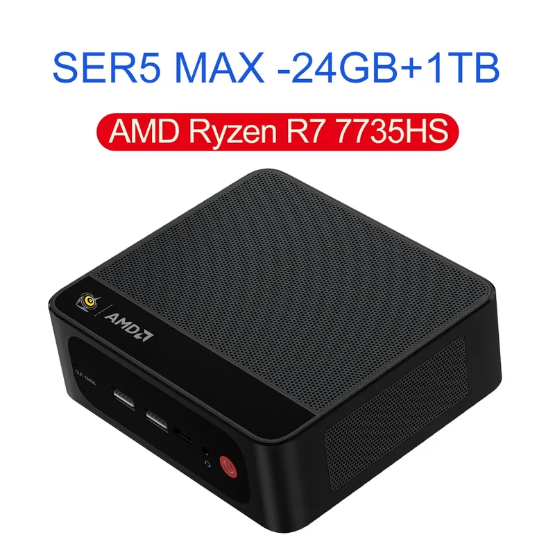 Beelink Mini PC SER5 Max AMD R7 6800U 7735HS R5 5500U R3 3200U 16G 500G NVME Windows Type-C Triple Screen Gamer Mini Computer