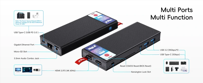MeLE Fanless Mini PC Stick N100 8GB 128GB 256GB , Mini Computer Dual HDMI, WiFi5 Gigabit Ethernet, USB Type-C PD3.0 PCG02 Pro