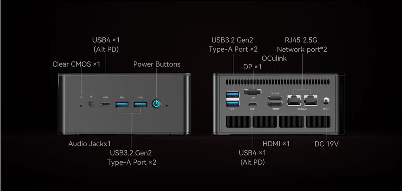 MINISFORUM OCuLink Gaming Mini PC UM890 UM880 Pro AMD Ryzen 9 8945HS R7 8845HS 2*USB4 2*DDR5 2*PCIE4 Windows 11 Computer WiFi6E