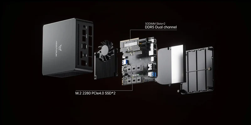 MINISFORUM OCuLink Gaming Mini PC UM890 UM880 Pro AMD Ryzen 9 8945HS R7 8845HS 2*USB4 2*DDR5 2*PCIE4 Windows 11 Computer WiFi6E