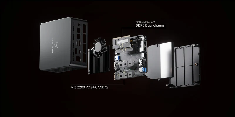 MINISFORUM OCuLink Gaming Mini PC UM890 UM880 Pro AMD Ryzen 9 8945HS R7 8845HS 2*USB4 2*DDR5 2*PCIE4 Windows 11 Computer WiFi6E