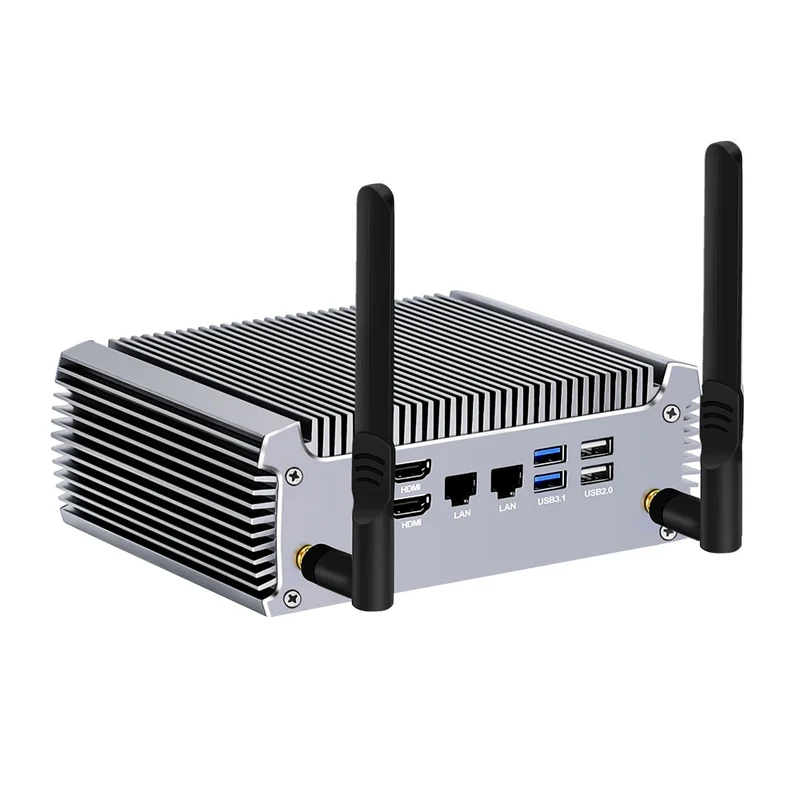 Topton Fanless AMD Mini Computer FU02 Ryzen 7 7730U 5825U R5 5625U 4500U Gaming PC Dual LAN Firewall 2*HDMI2.0 NVMe DDR4 WiFi6