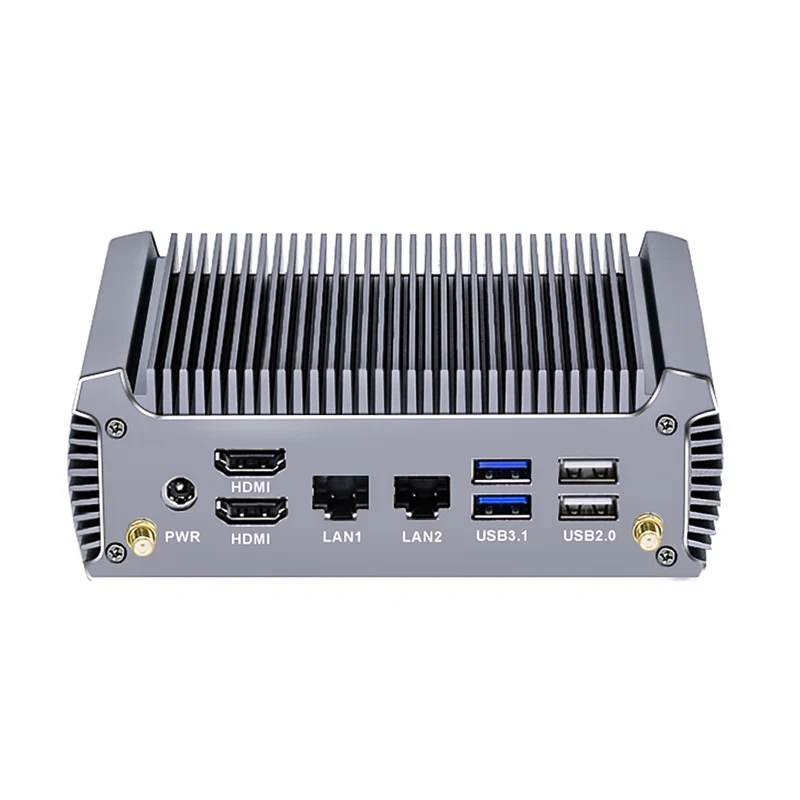 Topton Fanless AMD Mini Computer FU02 Ryzen 7 7730U 5825U R5 5625U 4500U Gaming PC Dual LAN Firewall 2*HDMI2.0 NVMe DDR4 WiFi6