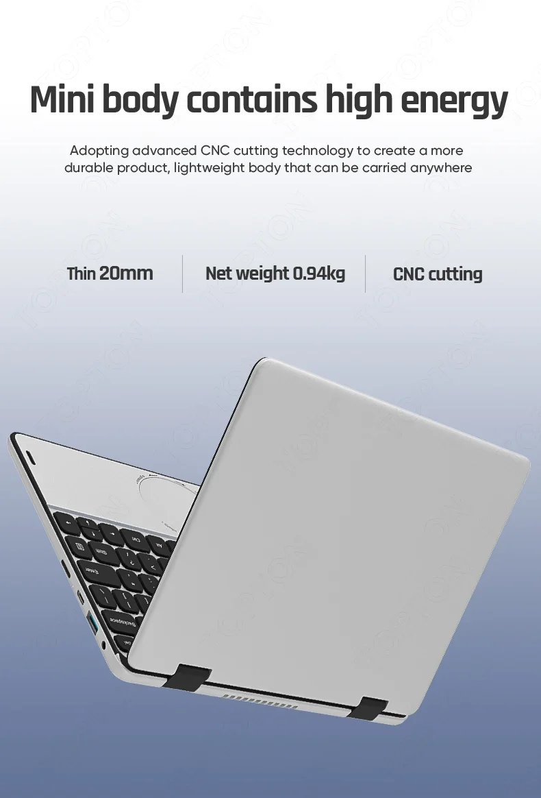Topton L20 360° YOGA Intel N100 Laptop 10.95 inch IPS Touch Book Max 32G DDR4 2T SSD Portable Office Notebook Mini PC Tablet