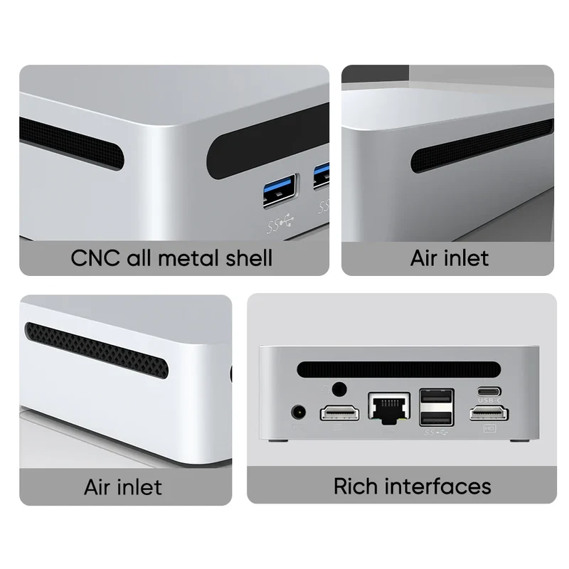 Mini PC with AMD Ryzen 7 7730U 7 5800U Mini Computer, Mini Gaming PC with USB Type-C Desktop Computer Supports Triple 4K Display