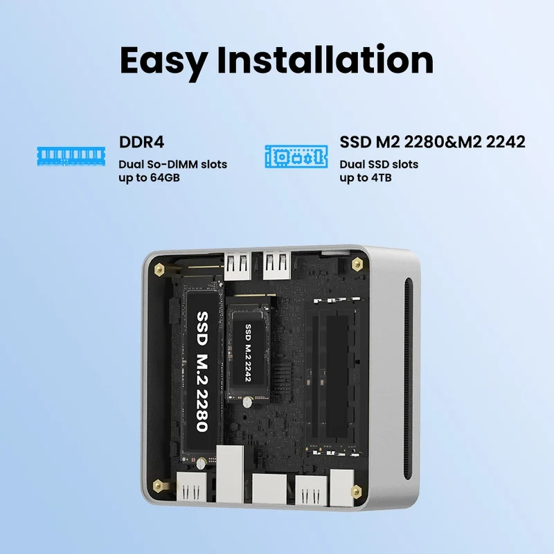 GenMachine AMD Ryzen 3 7330U DDR4 8G RAM 256G ROM Win 11 MINI PC 4 Core 8 Thread 3.6GHz TDP 15W WIFI6 Diy Gaming Pc Gamer