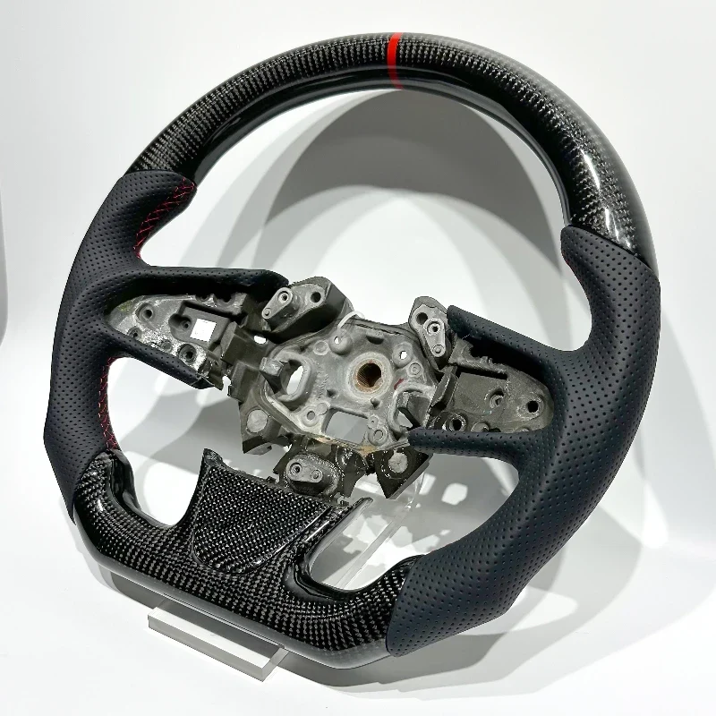 EU Warehouse in Stock High-quality Glossy Carbon Fiber Perforated Leather Car Steering Wheel for Renault Megane 4