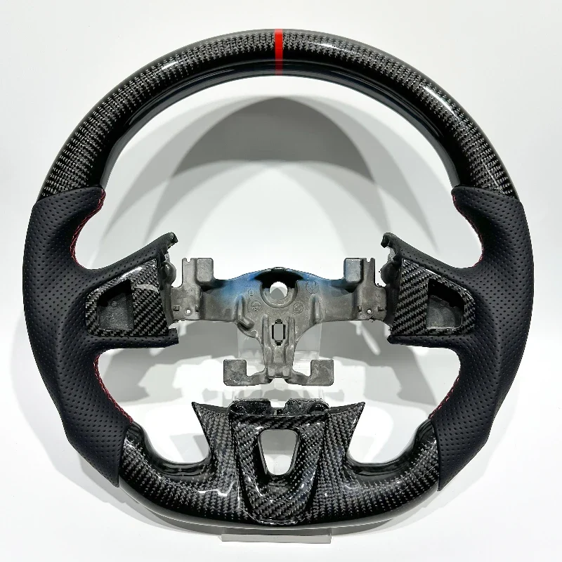 Free Shipping From France for Megane 3 Black Carbon Fiber with Black Perforated Leather Red Stitching for Renault Megane 3 RS
