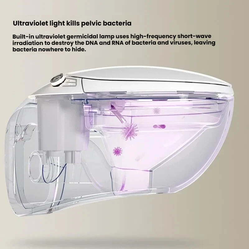 Wall Mounted Built in Oval Toilet with Built in Water tank Fully Automatic Siphon Type Wall Mounted Smart Toilet for Home Use