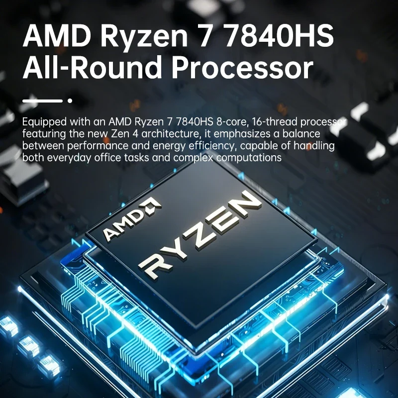 Portable Gaming Mini PC AMD Ryzen 7 7840HS Ryzen 5 6600U 16GB LPDDR5 6400MHz USB4 Dual M.2 NVMe NUC Desktop Computer Windows 11