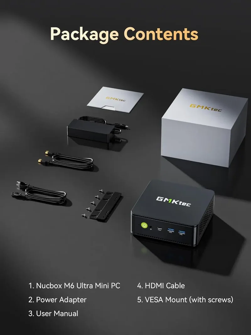AittactXGMKtec M6 Ultra AMD Ryzen 5 7640HS Mini PC DDR5 M.2 SSD Windows 11 Pro WiFi 6E BT5.2 2.5G LAN Desktop Gaming Office PC