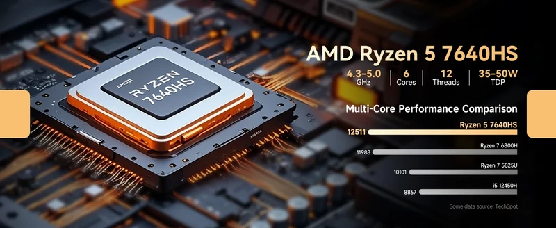 AittactXGMKtec M6 Ultra AMD Ryzen 5 7640HS Mini PC DDR5 M.2 SSD Windows 11 Pro WiFi 6E BT5.2 2.5G LAN Desktop Gaming Office PC