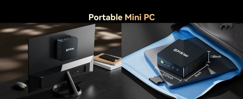 AittactXGMKtec M6 Ultra AMD Ryzen 5 7640HS Mini PC DDR5 M.2 SSD Windows 11 Pro WiFi 6E BT5.2 2.5G LAN Desktop Gaming Office PC