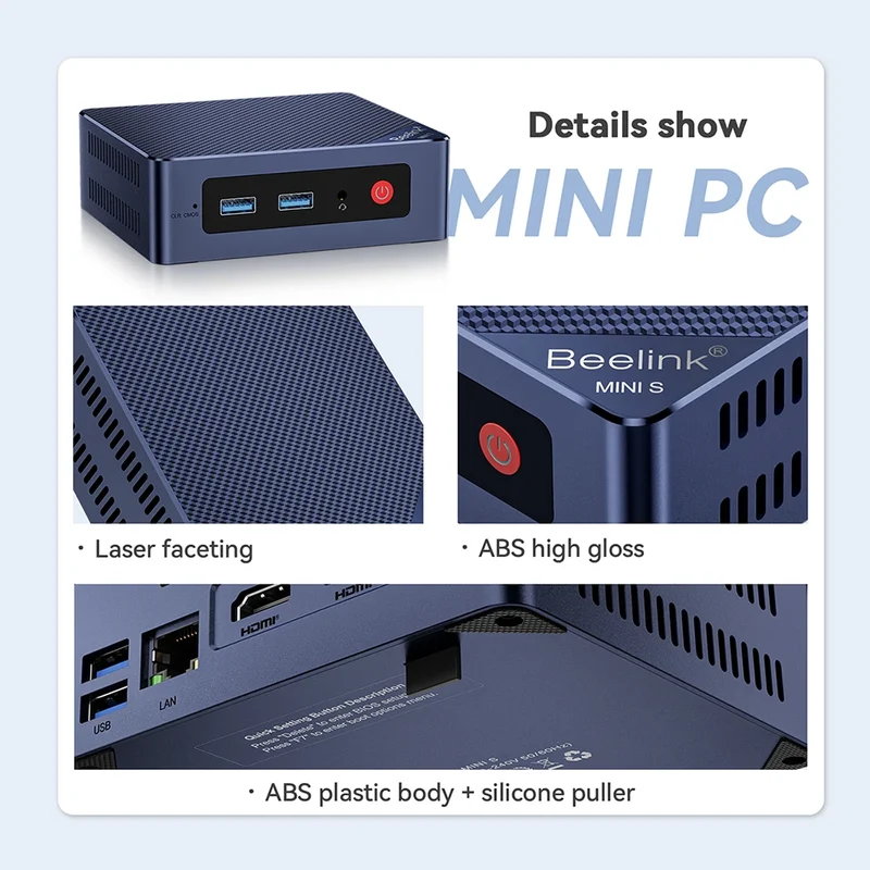 Beelink Mini S13 Intel Twin Lake N150 S12 Pro N100 16G 500G Windows 11 Mini S 11th N5095 DDR4 8GB 128GB Desktop Computer N95