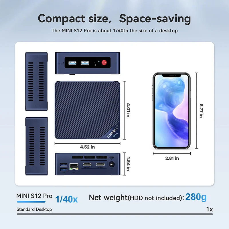 Beelink Mini S13 Intel Twin Lake N150 S12 Pro N100 16G 500G Windows 11 Mini S 11th N5095 DDR4 8GB 128GB Desktop Computer N95