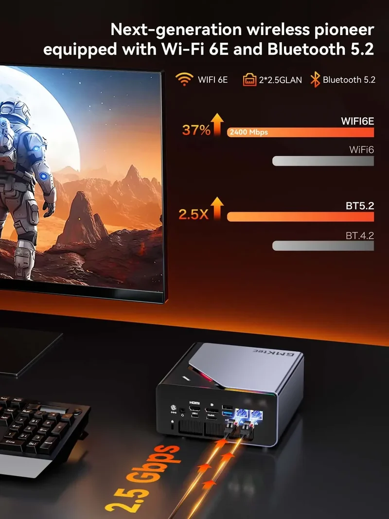 GMKtec K12 AMD Ryzen 7 H 255 Gaming Mini PC 2*DDR5 3*PCIe SSD WiFi6E BT5.2 2*.5G LAN OCulink Desktop MINI PC Gamer Computer