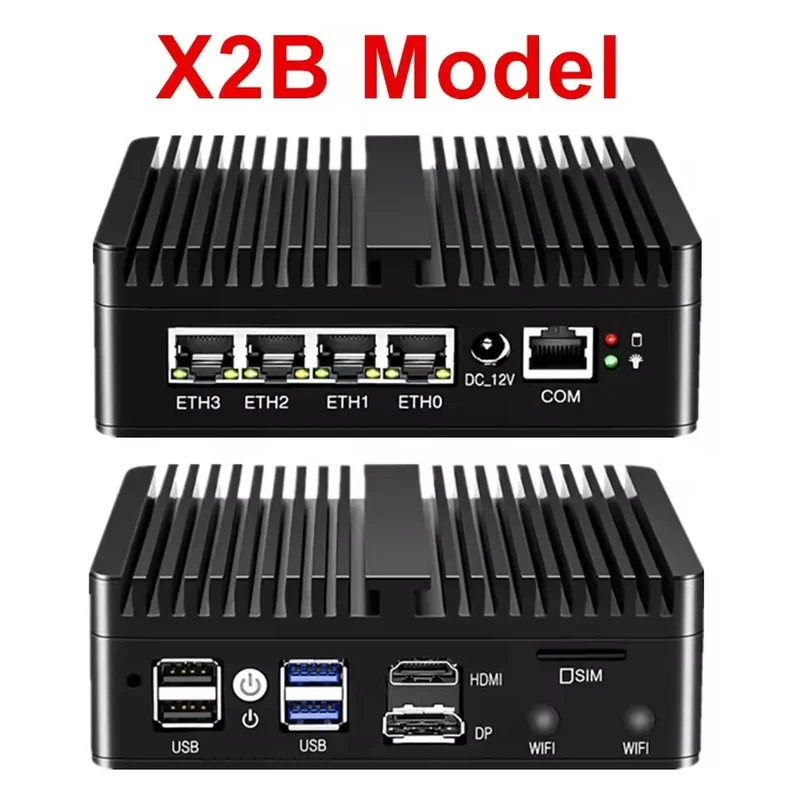 Topton pfSense Firewall Soft Router J6412 J5005 N150 4x i226-V 2.5G LAN NVMe Barebone Fanless Mini PC HDMI2.0 DP AES-NI OPNsense