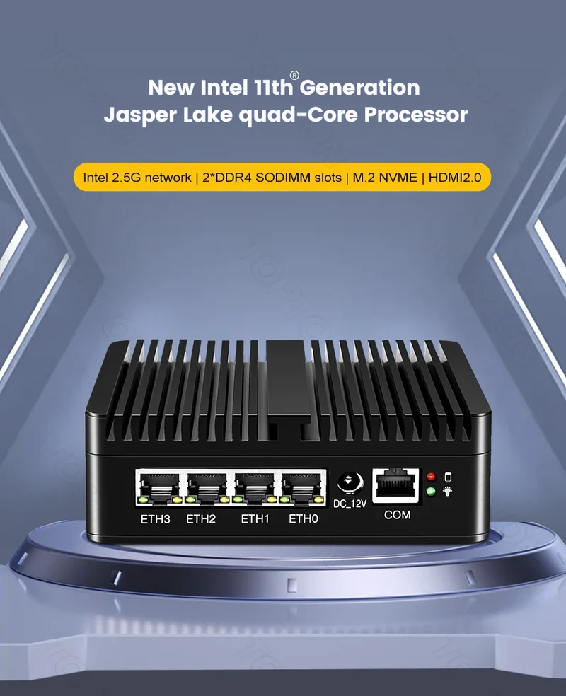 Topton pfSense Firewall Soft Router J6412 J5005 N150 4x i226-V 2.5G LAN NVMe Barebone Fanless Mini PC HDMI2.0 DP AES-NI OPNsense