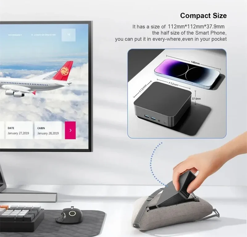 2026 Mini PC Windows 11 Pro Intel Core i7-4510U Minipc Computer 16GB RAM 1TB 2TB SSD WiFi6 USB Portable Mini Desktop PC Office