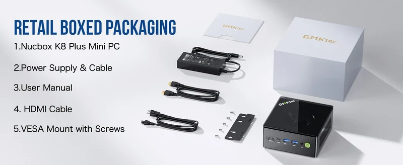 GMKtec K8 Plus Mini PC AMD R7-8845HS NUCBOX Window 11 Pro AMD Radeon™ 780M Oculink*1（PCIE GEN4*4)） DDR5 5600MHz