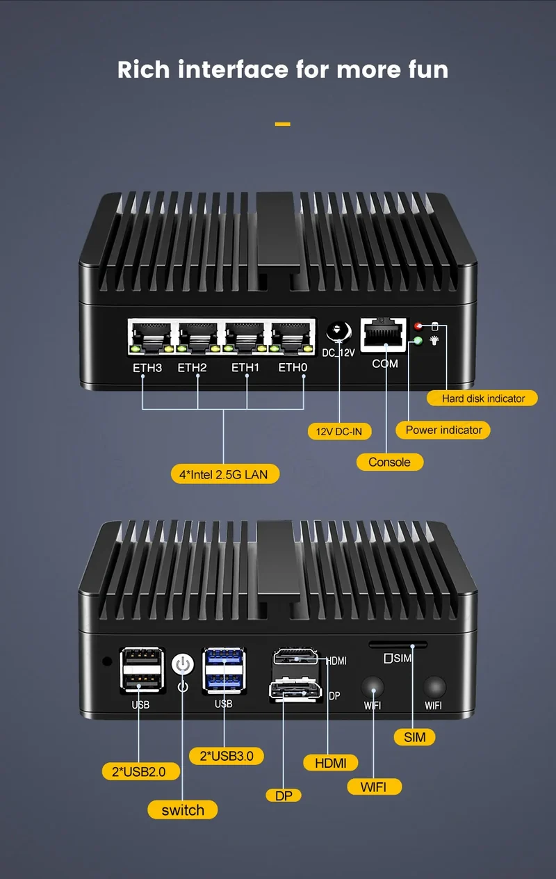 Topton New Intel N150 Firewall Computer J6412 J5005 6305 Soft Router 4x2.5G i226 LAN Industrial Fanless Mini PC pfSense OPNsense