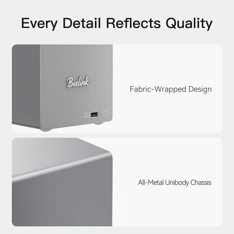Beelink ME Mini ME Pro Intel Twin Lake N150 LPDDR5 4800MHz 16GB RAM 1T SSD WiFi6 4K Dual Lan Home Network Storage NAS Mini Host