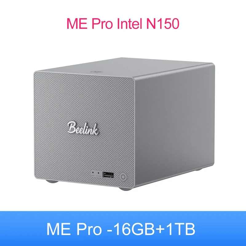 Beelink ME Mini ME Pro Intel Twin Lake N150 LPDDR5 4800MHz 16GB RAM 1T SSD WiFi6 4K Dual Lan Home Network Storage NAS Mini Host