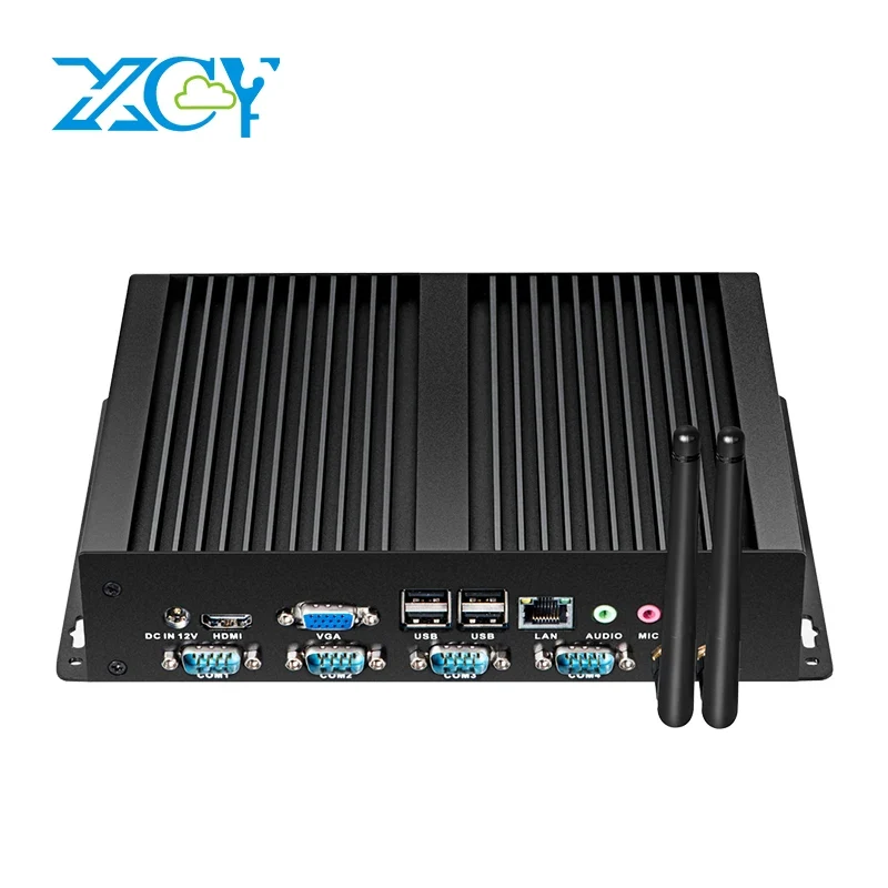 XCY Fanless Industrial Mini PC Intel Core I5-3317U 4x COM DB9 8x USB Support Windows XP/7/8/10 Linux