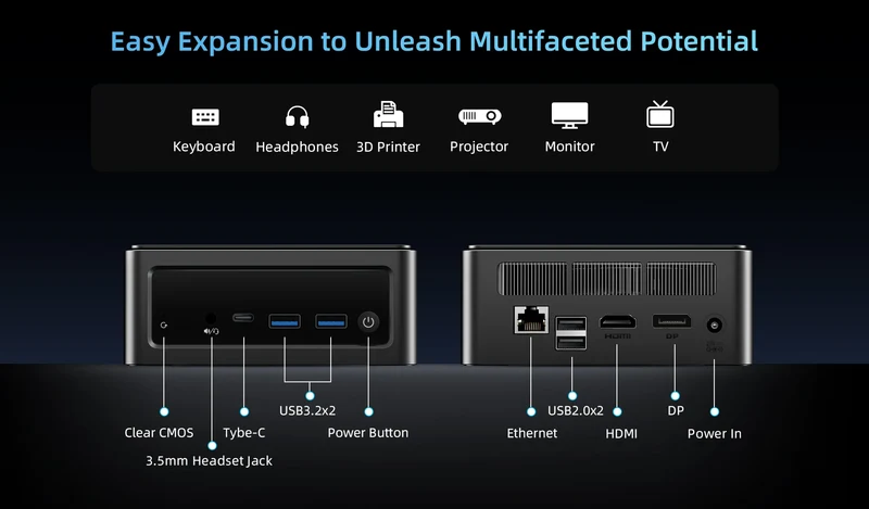 BMAX B9 Power Mini PC with Intel i9-12900HK 14-Core, 24GB DDR5 1TB NVMe SSD, Windows 11, Iris Xe Graphics, Dual 4K, WiFi 6