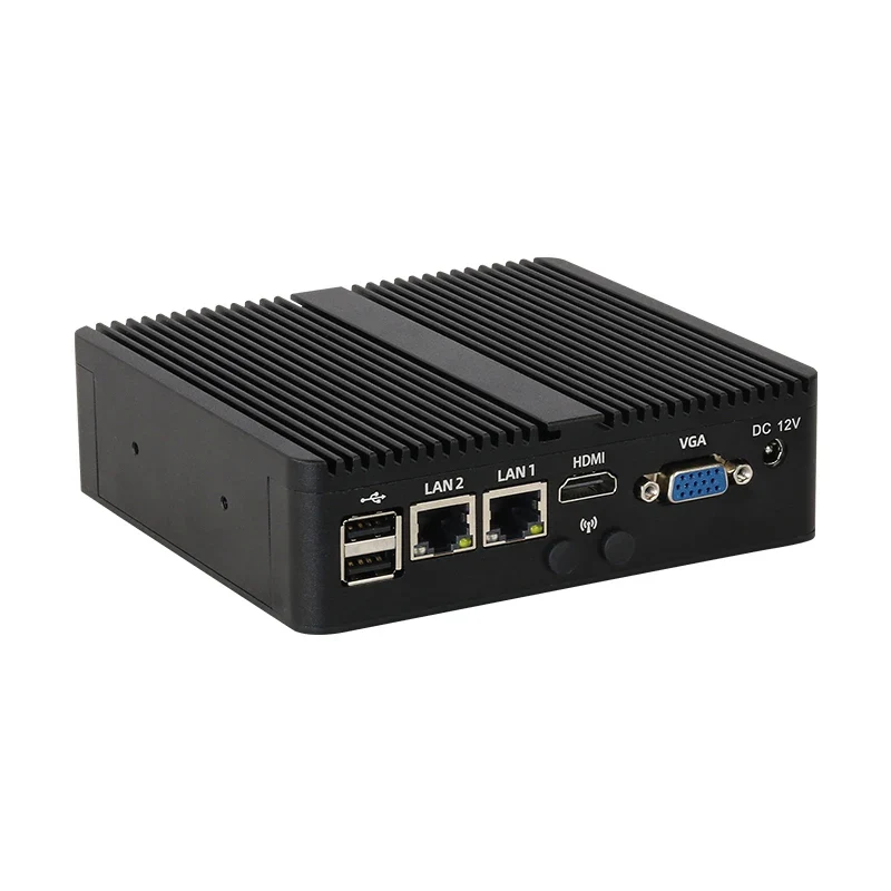 BEBEPC Fanless Industrial Mini PC with Intel Celeron J6412 J1900 Support Linux Computer with 2xRS232/485 2xGbE LAN Win10 Ready