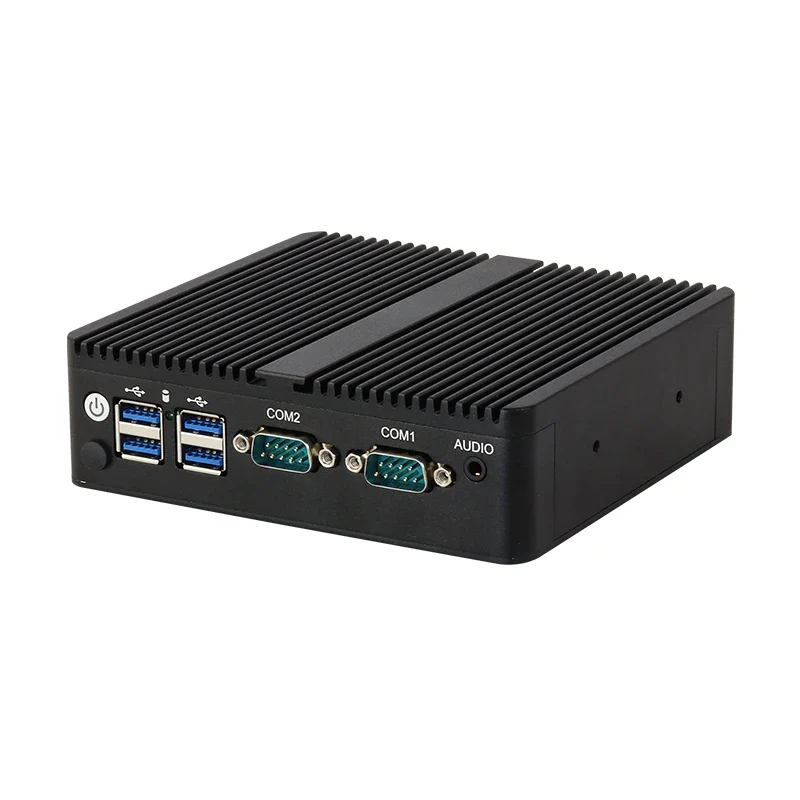 BEBEPC Fanless Industrial Mini PC with Intel Celeron J6412 J1900 Support Linux Computer with 2xRS232/485 2xGbE LAN Win10 Ready