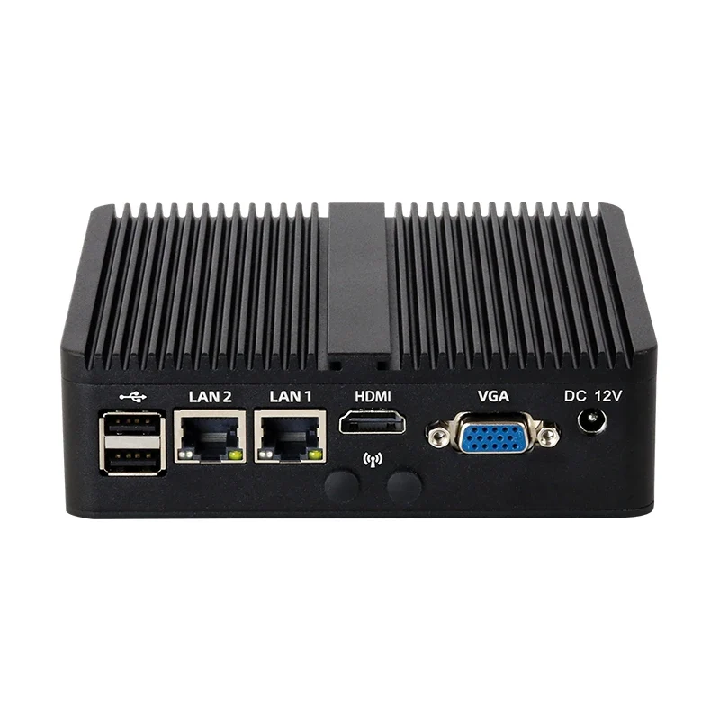 BEBEPC Fanless Industrial Mini PC with Intel Celeron J6412 J1900 Support Linux Computer with 2xRS232/485 2xGbE LAN Win10 Ready