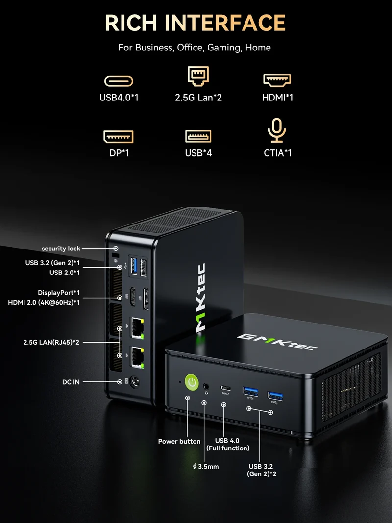 GMKtec M6 Ultra Mini PC AMD Ryzen 5 7640HS 16GB RAM 512GB ROM Desktop Computer 2.5G Dual LAN WiFi 6E BT 5.2 Windows 11 Pro