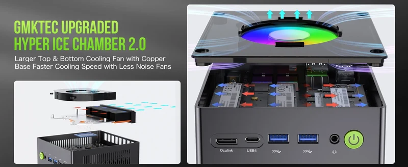 GMKtec Mini PC K11 K8 PLUS M7 AMD Ryzen R9 8945HS R7 8845HS 6850H Windows 11 WiFi6 2*DDR5 USB4.0 2.5G LAN OCulink Gamer Computer