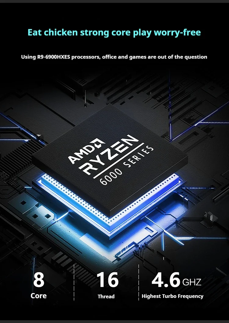AMD Mini PC Gamer Ryzen 9 6900HX Ryzen 7 6800H ES 2xDDR5 2xLAN 2.5G NVMe USB4 WiFi6E Windows 11 Pro Desktop Mini Gaming Computer