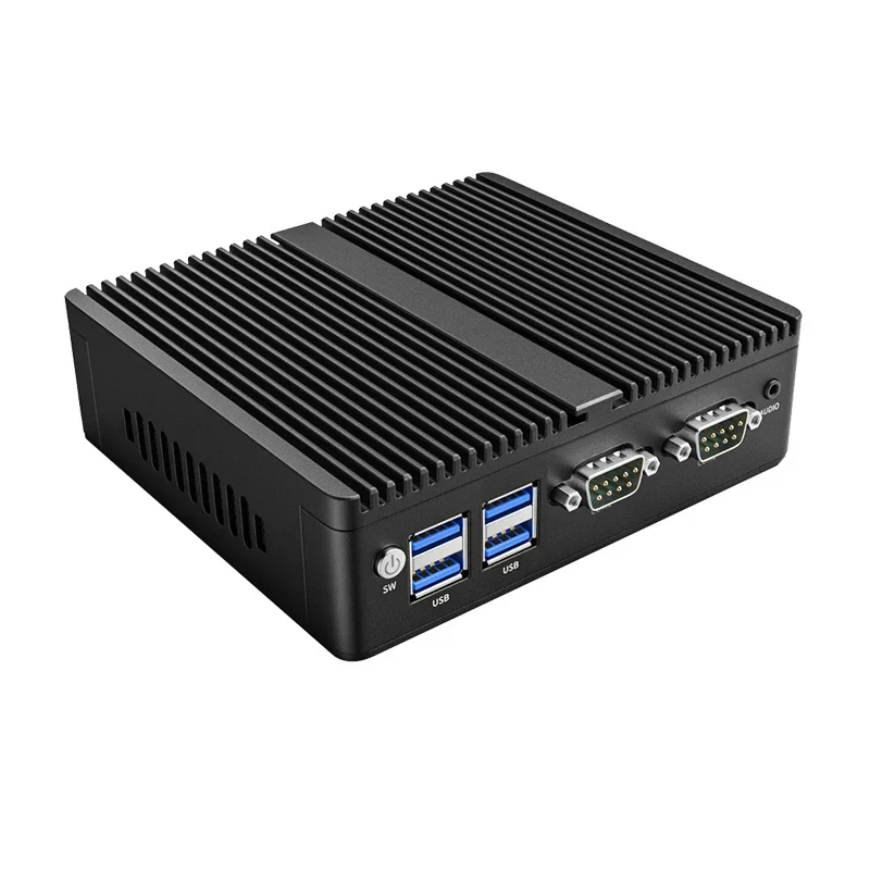 Fanless Industrial Mini PC 4th Gen Intel Processor Dual LAN 2x COM Ports Rugged Silent Computer for Automation IoT Gateway G30
