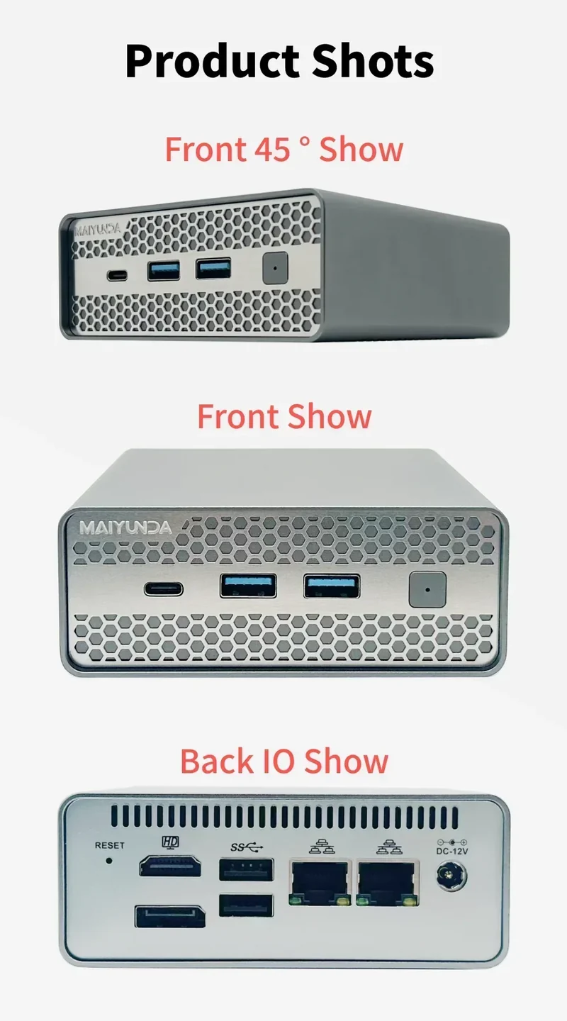 SZBOX M1S Intel N100/N150 MINI PC Windows 11 Pro DDR5 4800MHz 4*M.2 SSD RJ45 4k HD Desktop DIY NAS Host Metal Case Soft Router