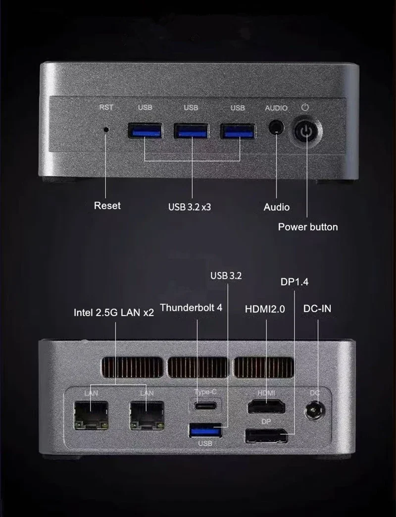 Topton Solid Nuc D17 Gaming Mini Computer Intel i7 1360P/1365U ES Thunderbolt 4 2*DDR5 2*2.5G LAN Firewall PC Windows 11 WiFi6E