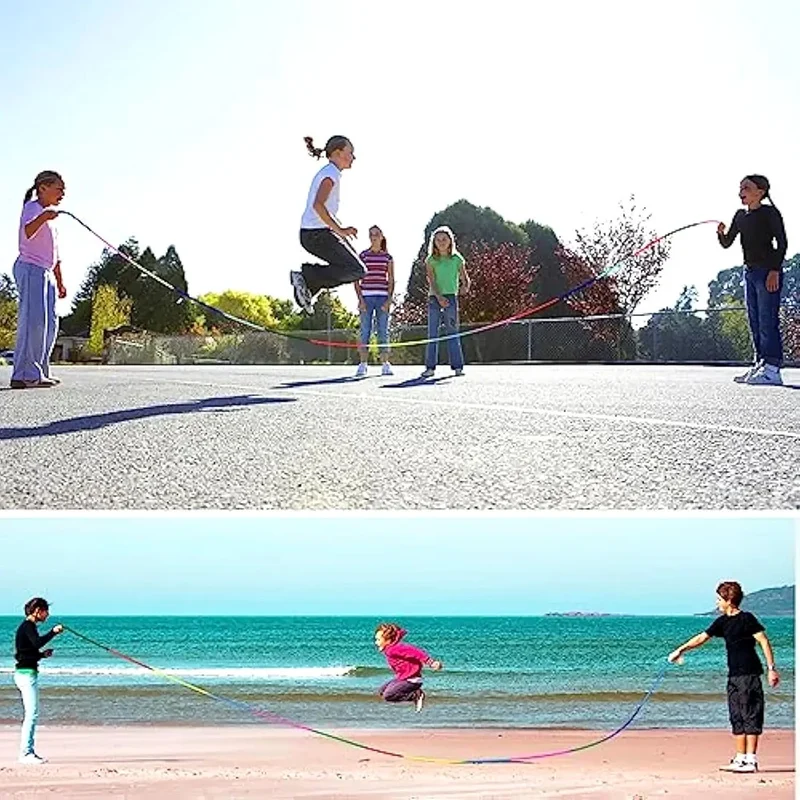 Colorful 5m Rainbow Skipping Rope - Long Children Students Speed Skipping Rope -fit Jump Rope With Anti-Slip Handle