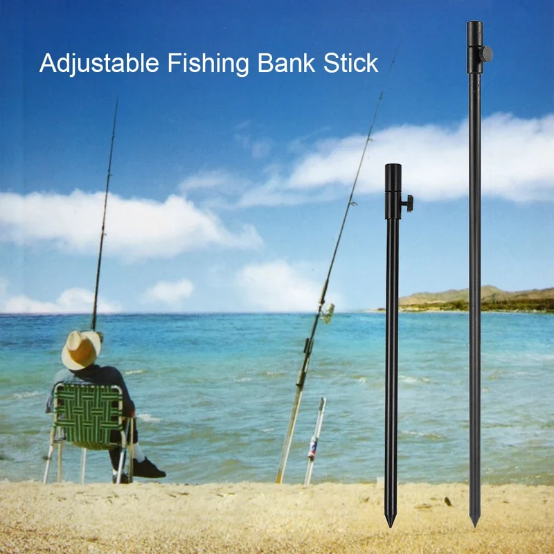 48-75cm Extending Aluminum Alloy Fishing Bankstick Adjustable Carp Fishing Bank Stick Fishing Rod Pod Rest for Bite Alarm