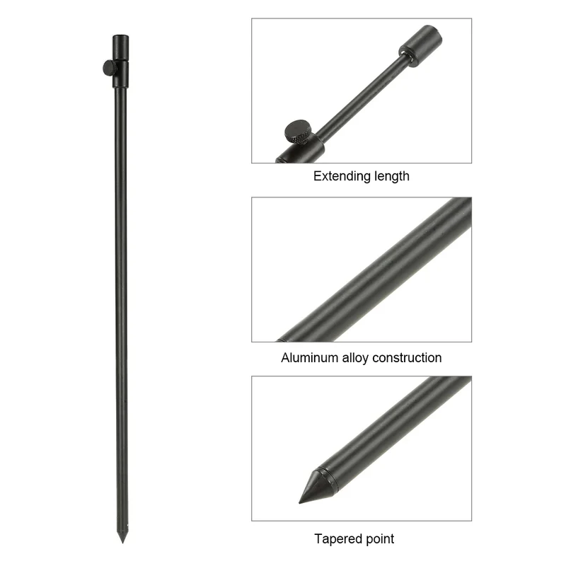 48-75cm Extending Aluminum Alloy Fishing Bankstick Adjustable Carp Fishing Bank Stick Fishing Rod Pod Rest for Bite Alarm