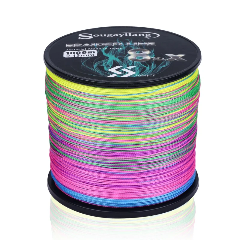 Sougayilang 9 Strands Strong PE Fishing Line Wires 300M 500M 1000M Strong Abrasion Resistance Multifilament Fishing Line