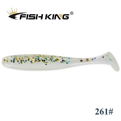 FISH KING Easy Shiner Fishing Lure 50mm 75mm 100mm Wobblers Carp Fishing Soft Lures Silicone Artificial Double Color Bait T Tail
