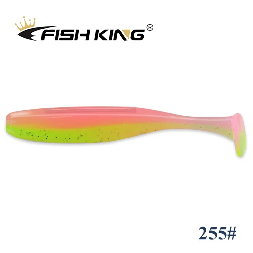 FISH KING Easy Shiner Fishing Lure 50mm 75mm 100mm Wobblers Carp Fishing Soft Lures Silicone Artificial Double Color Bait T Tail