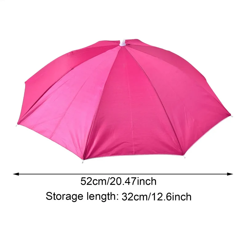 Foldable Head Umbrella Hat Portable Foldable Rain Umbrella Hat Outdoor Fishing Sunshade Hat for Golf Gardening Camping