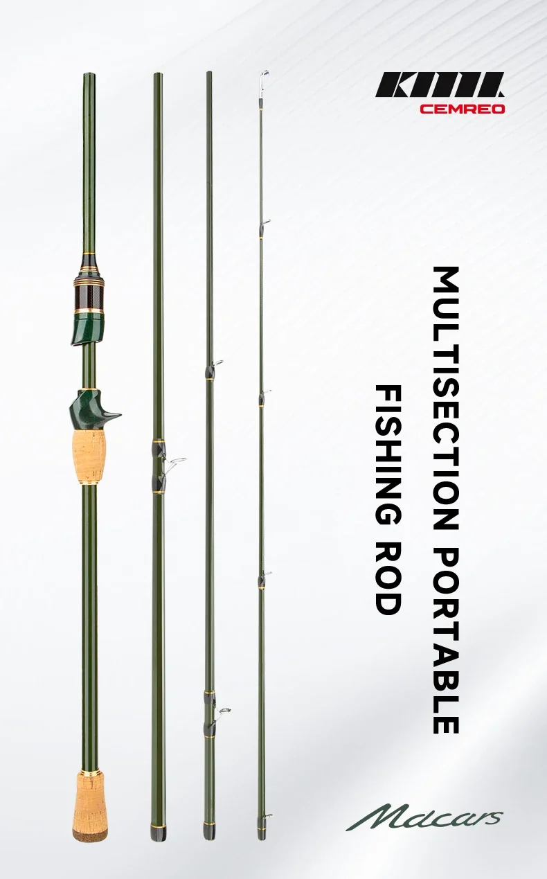 Multisection Portable Fishing Rod 1.8m/2.1m/2.4m Spinning Baitcasting Travel Rod Light Weight Carbon Fiber Rod for Fishing