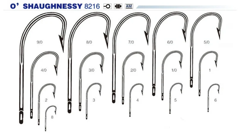ICERIO 50PCS High Carbon Steel Barbed O'Shaughnessy Jig Hooks Saltwater Fishing Ringed Hooks Accessories Tackle